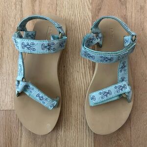 L.L.Bean Lobster Print Sandals – Blue – Women’s Size 7 – Like New